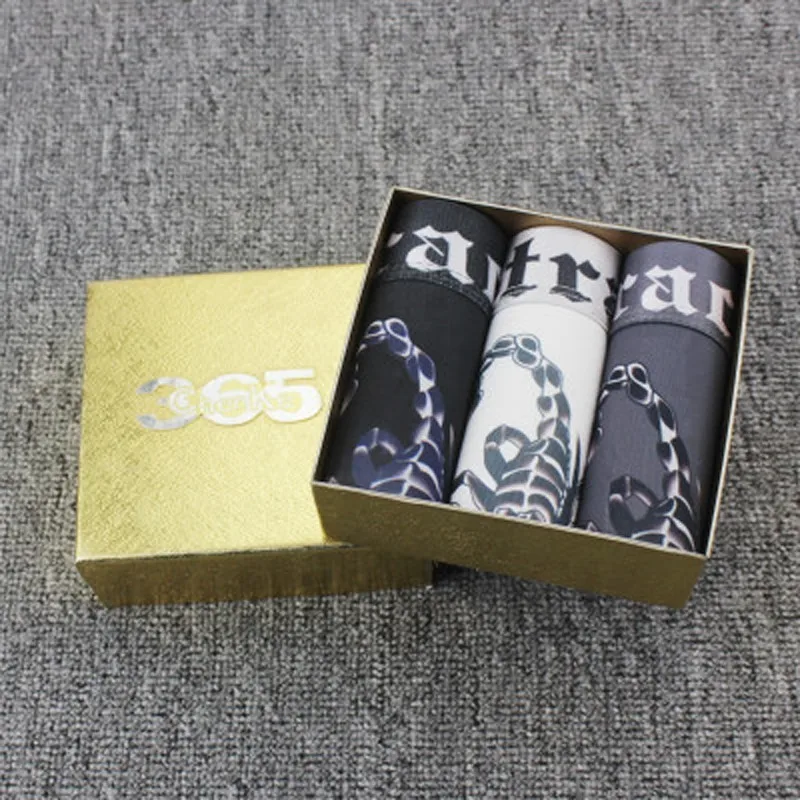 New Boxers Men Sexy 3 Pcs Mesh Ice Silk Breathable Male Underwear Knitting U Convex Design Gift For Man