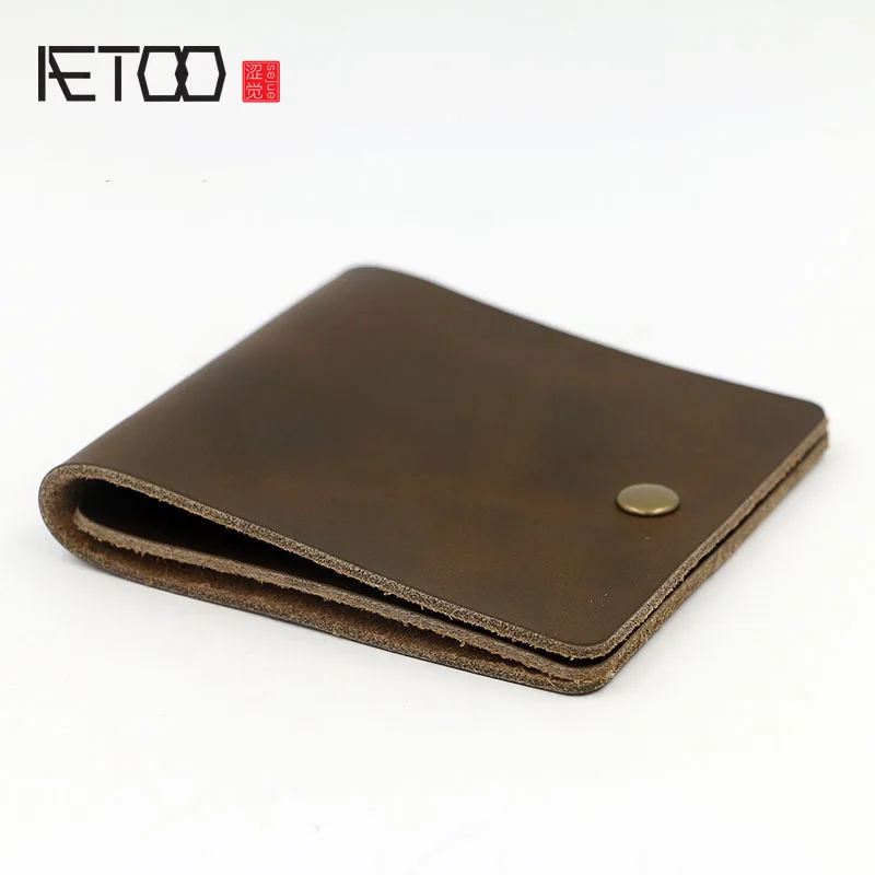 Оригинальный дизайн AETOO двухуровневый кожаный кошелек ручной работы mad horse