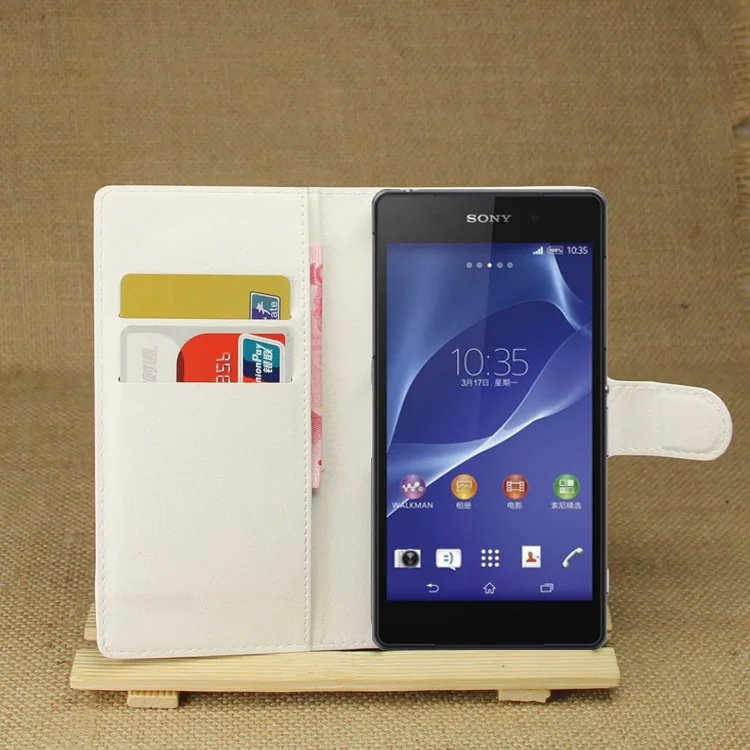 Кожаный чехол для Sony Xperia Z2 чехол-книжка L50W защитный из искусственной кожи с