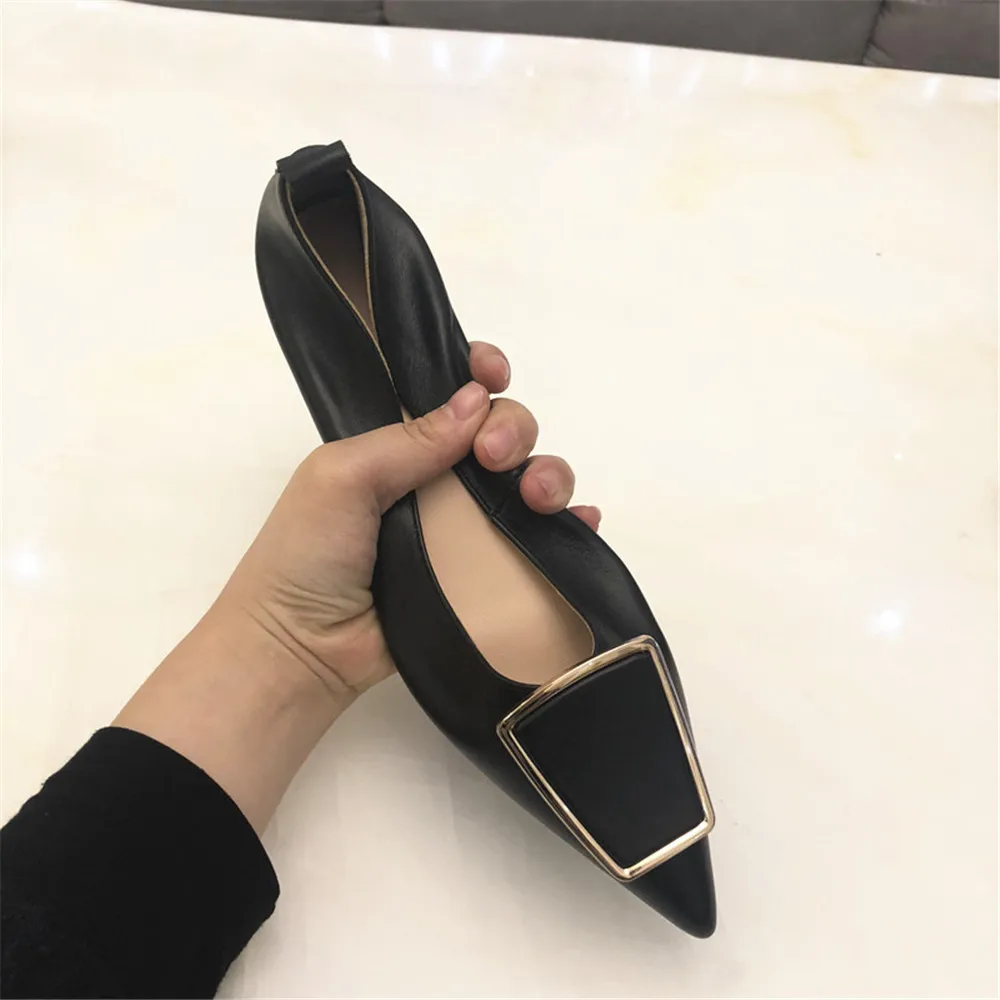 

Super Comfort Flats Pointed Toe Genuine Leather Spring Summer Ladies Soft Elegant Women Brand Shoes plus size DMJ02 MUYISEXI