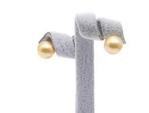 free shipping &gt&gtTop 10-11mm Golden Real South Sea Cultured Pearl Ear Stud Earrings 18k Gold Jewelry | Украшения и аксессуары