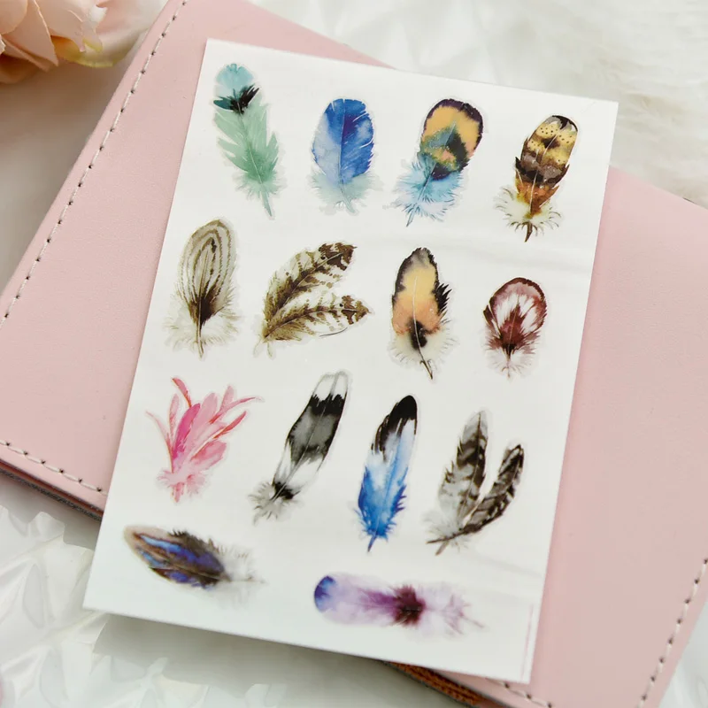 KSCRAFT Colorful Feathers Rub On set for Scrapbooking DIY Projects/Photo Album/Card Making Crafts | Дом и сад