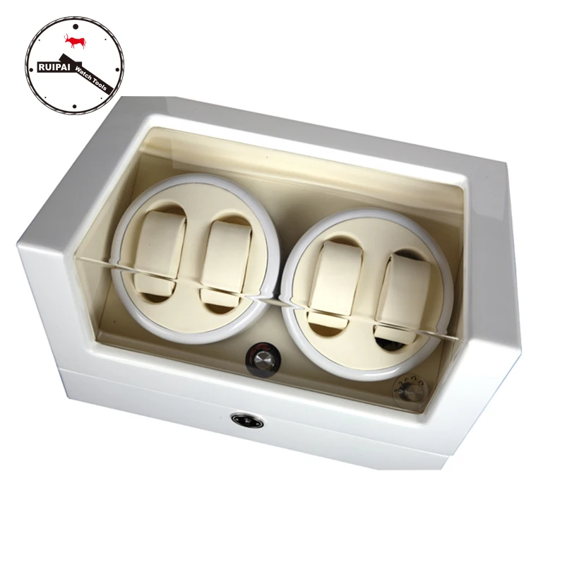 Шкатулка для завода часов 4 + 0 BB полностью белая глянцевая деревянная места 5