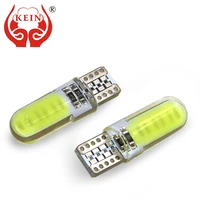 kein 10pcs w5w bulb t10 led auto car cob silicone side wedge light reading door interior indicator signal lamp 12v white yellow