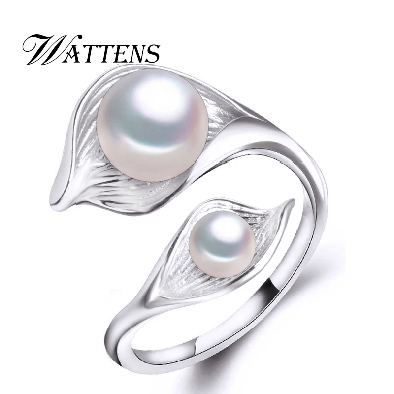 Женское кольцо с двумя жемчужинами WATTENS регулируемое пресноводным жемчугом в