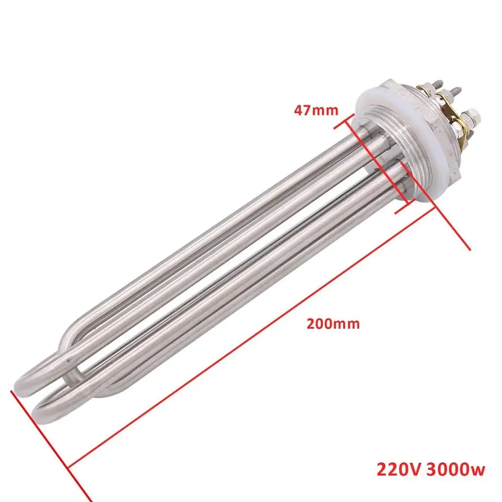 220V 3KW SUS304 водный нагревательный элемент 220 В/380 В 3 кВт 1,5 кВт 6 кВт 9 кВт DN40 Электрический погружной нагреватель с резьбой "BSP - Цвет: 220V 3KW