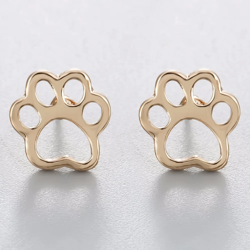Серьги-гвоздики Kinitial в виде милых животных сердца собаки птицы лапы звезды для