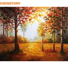Картина по номерам CHENISTORY с осенним лесом, сделай сам, настенная живопись маслом на холсте для творчества