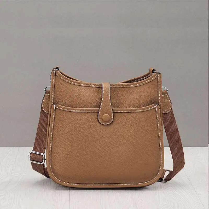 28cm Brown LOYOMA, натуральная кожа, женская сумка-мешок, корова, настоящая кожа, сумки на плечо, Дамская ручная сумка, маленький кошелек с шарфом - Цвет: 28cm Brown