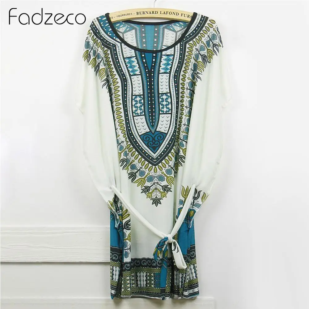 Fadzeco африканские платья для женщин летние рукава летучая мышь Дашики с