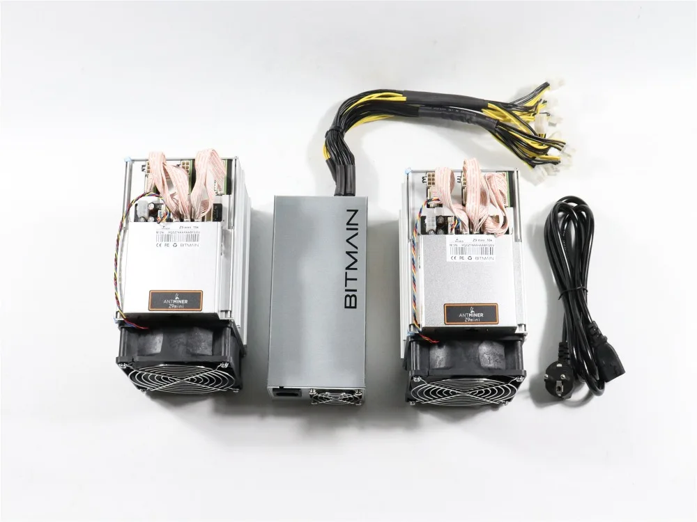 2 шт б/у Antminer Z9 Mini 10k Sol/s 300W с 1pc BITMAIN APW3 1600W PSU Asic Equihash Miner Mine ZEN ZEC BTG