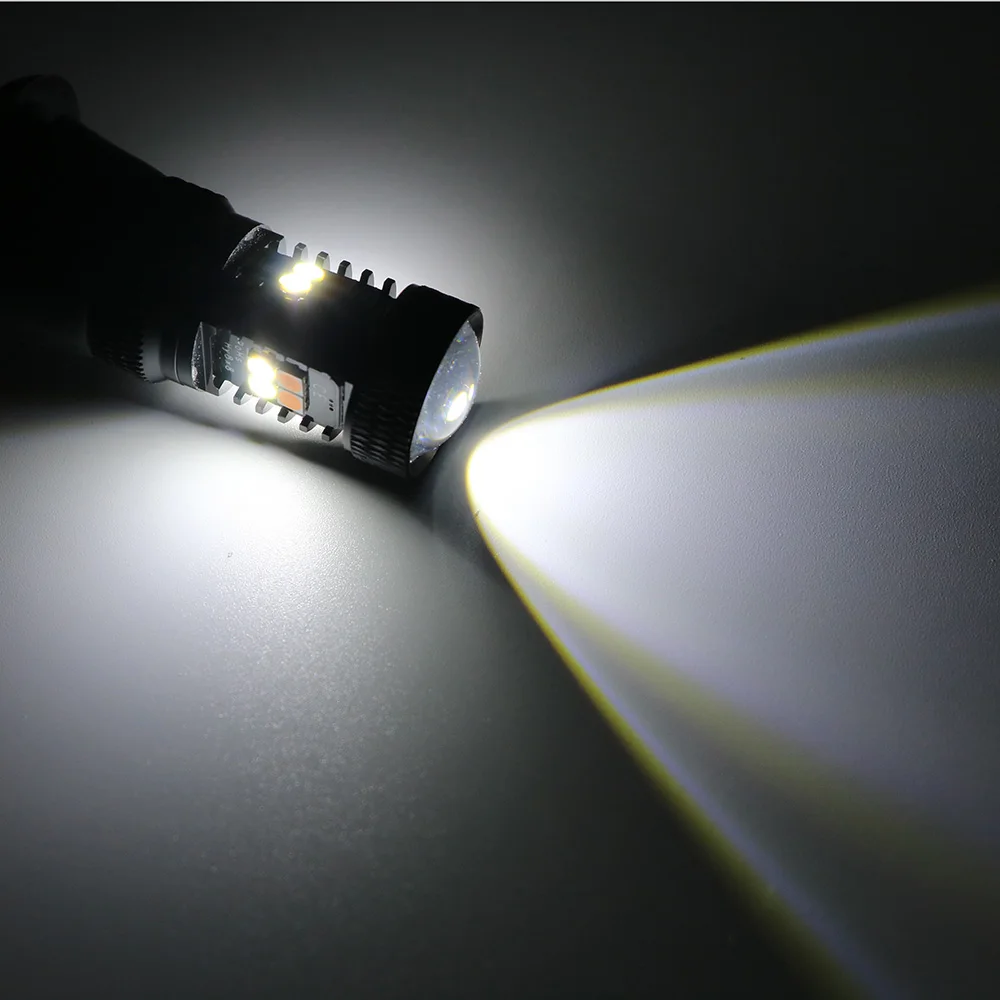 YSY 2 шт. Новые двухцветные 16SMD 3030 белые и янтарные T20 7440 светодиодные лампы для