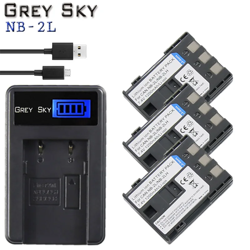 charger and 3battery NB-2L NB2L NB-2LH NB2LH аккумулятор ЖК-зарядное устройство для Canon EOS 400D S80 S70 S50 S60 350D G7 G9 Kiss N X Rebel XT XTi камера - Цвет: charger and 3battery