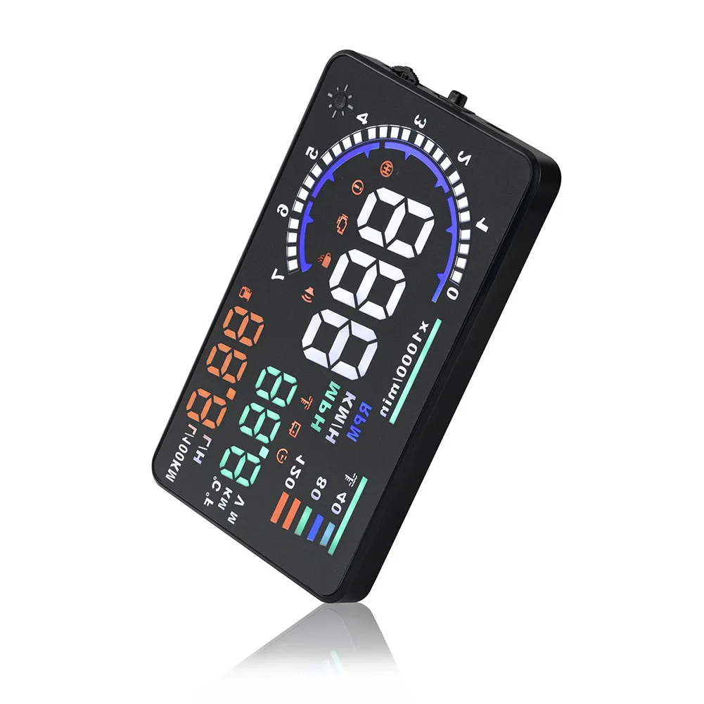 5 "Универсальный Автомобильный HUD проектор Head Up A8 дисплей OBD II 2 Предупреждение