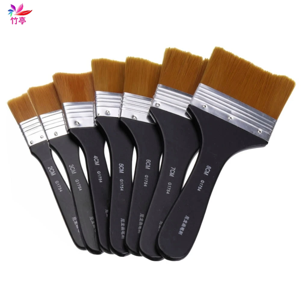 Flat Tips Artist Brush Nylon Hair Oil Painting Watercolor Paint Art Pen 7 Models | Дом и сад