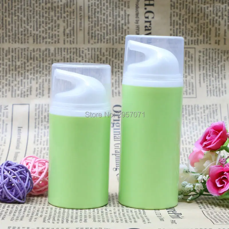Green Empty Airless Pump Bottles 50ml 80ml Emulsion Cream Bottle for Travelling Make up Containers Wholesale 100pcs/lot DHL Free | Красота и