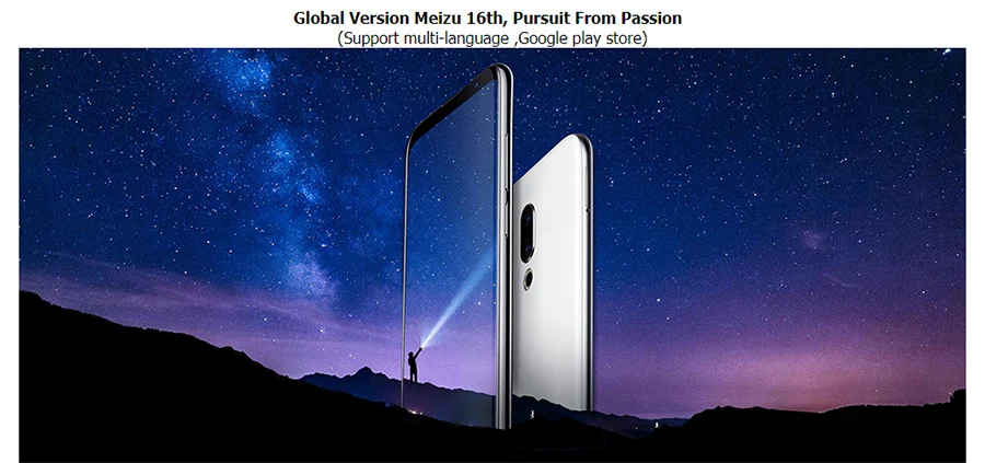 Мобильный телефон MEIZU 16th M882Q 6," Android 8,0, 6 ГБ, 128 ГБ, Восьмиядерный процессор Snapdragon 845, 1080x2160 P, 12 Мп+ 20 МП, 4G LTE