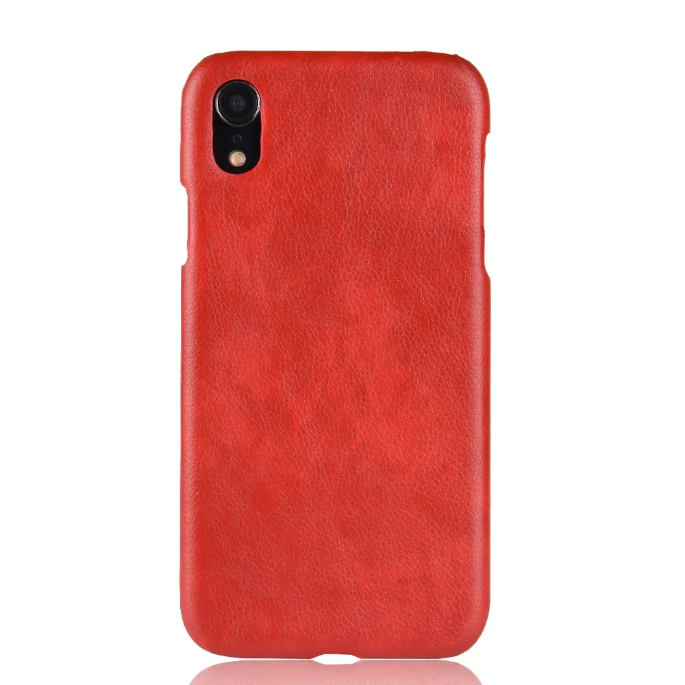 Lichee Pattern Mobile Phone Case For iPhone XR Luxury PU Leather Hard Plastic Back Cover Fundas |