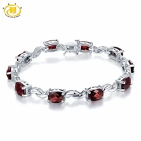18ct natural garnet bracelet 7 25 inches solid 925 sterling silver womens birthday gifts gemstone fine fashion jewelry