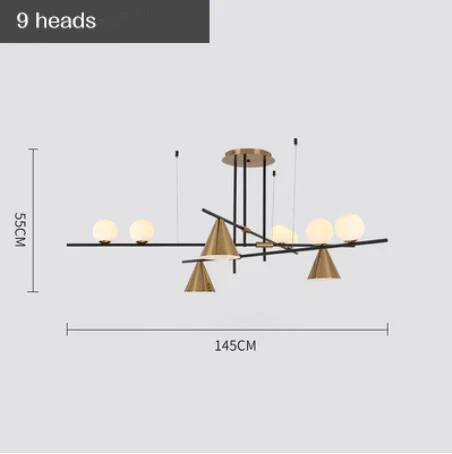 9 Lights Скандинавский простой подвесной светильник для гостиной, лампа для ресторана, современный подвесной светильник для бара, для столовой, спальни, светодиодный подвесной светильник - Цвет корпуса: 9 Lights