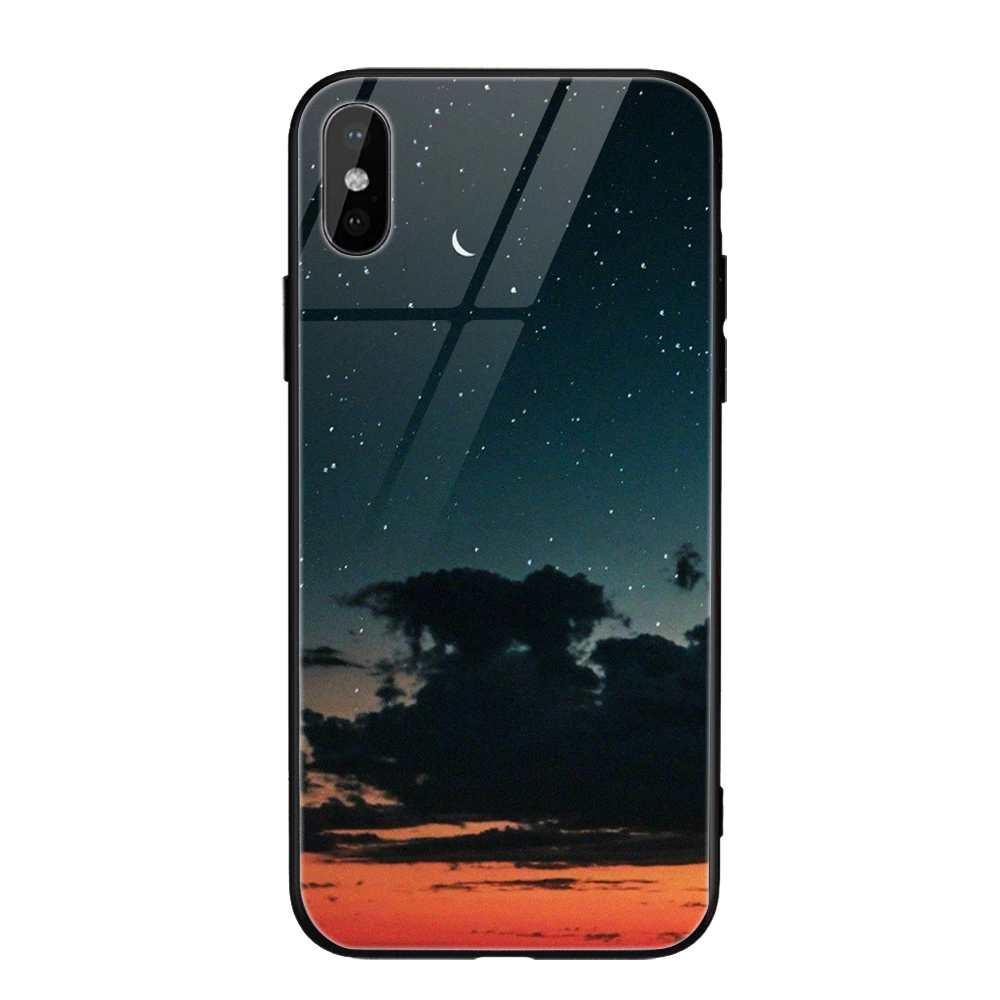 Style 10 Стеклянный чехол для телефона для iPhone 11 X XS Max XS Звездный Космический Чехол чехол для iPhone 8 7 6 6s Plus X противоударный чехол силиконовый чехол - Цвет: Style 10