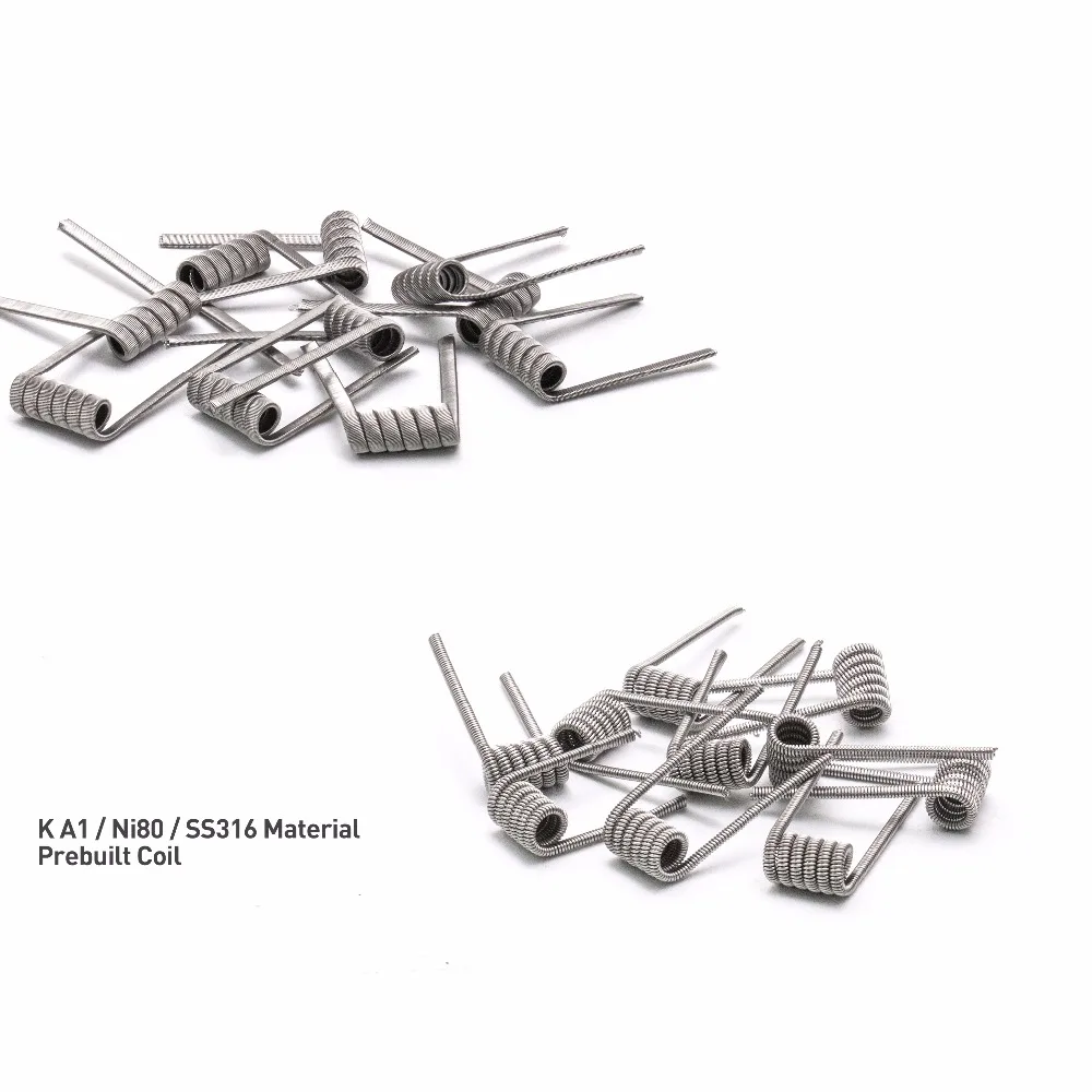 50 шт. катушки Volcanee A1 NI80 SS316L Alien Fused Clapton готовая катушка нихромовая для электронной