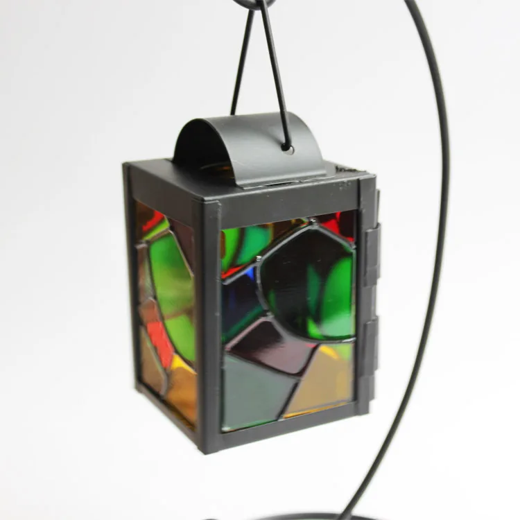 Stained Glass Wrought Iron Candle Holder Home Decor Wedding Gifts ZAKKA Lantern furnishing articles Holders | Дом и сад