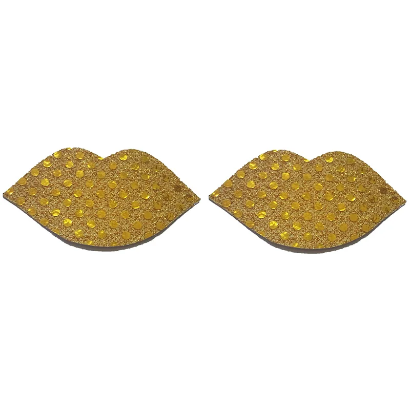 

Women Red Sequins Lip Nipple Cover Fetish Pasties Sexy Nipples Stickers Disposable Breast Sticker Petals Party Wear Boob Tape