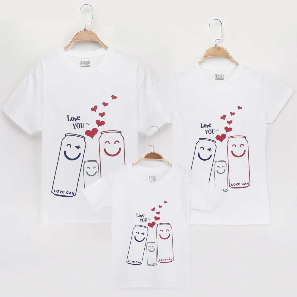2019 футболка семейная одежда подходящая для матери и дочери с рисунком Love Can 100%