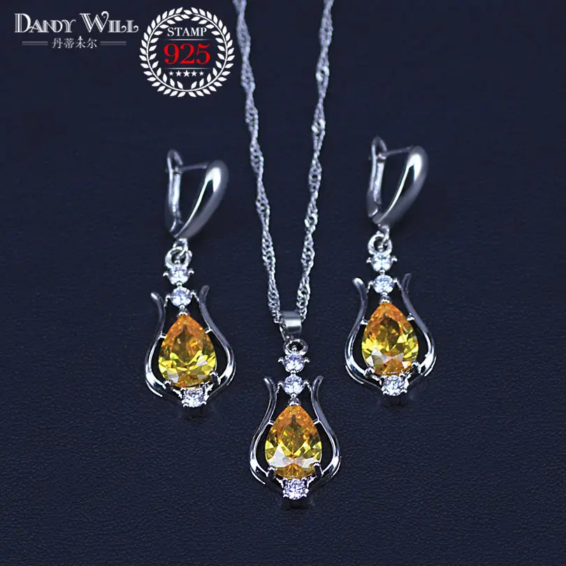 Three Piece Серебро 925, ювелирный набор для женщин, модное бисерное ожерелье, серьги-капли, кольцо, 4 шт., свадебный костюм, ювелирные наборы, украшения - Окраска металла: Three Piece