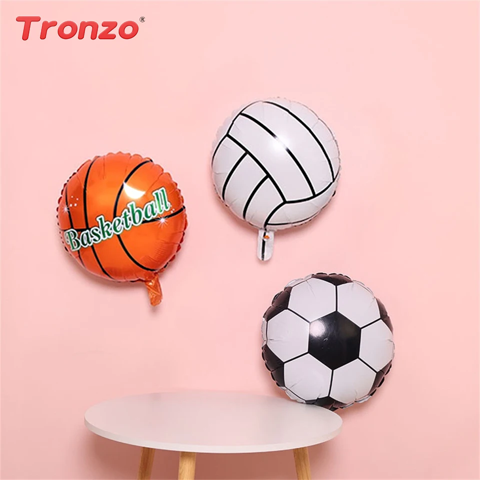 

Tronzo 10pcs 18inch Football Balloons Basketball/Volleyball Foil Helium Ballon For Birthday party decoration kid's toy Globos