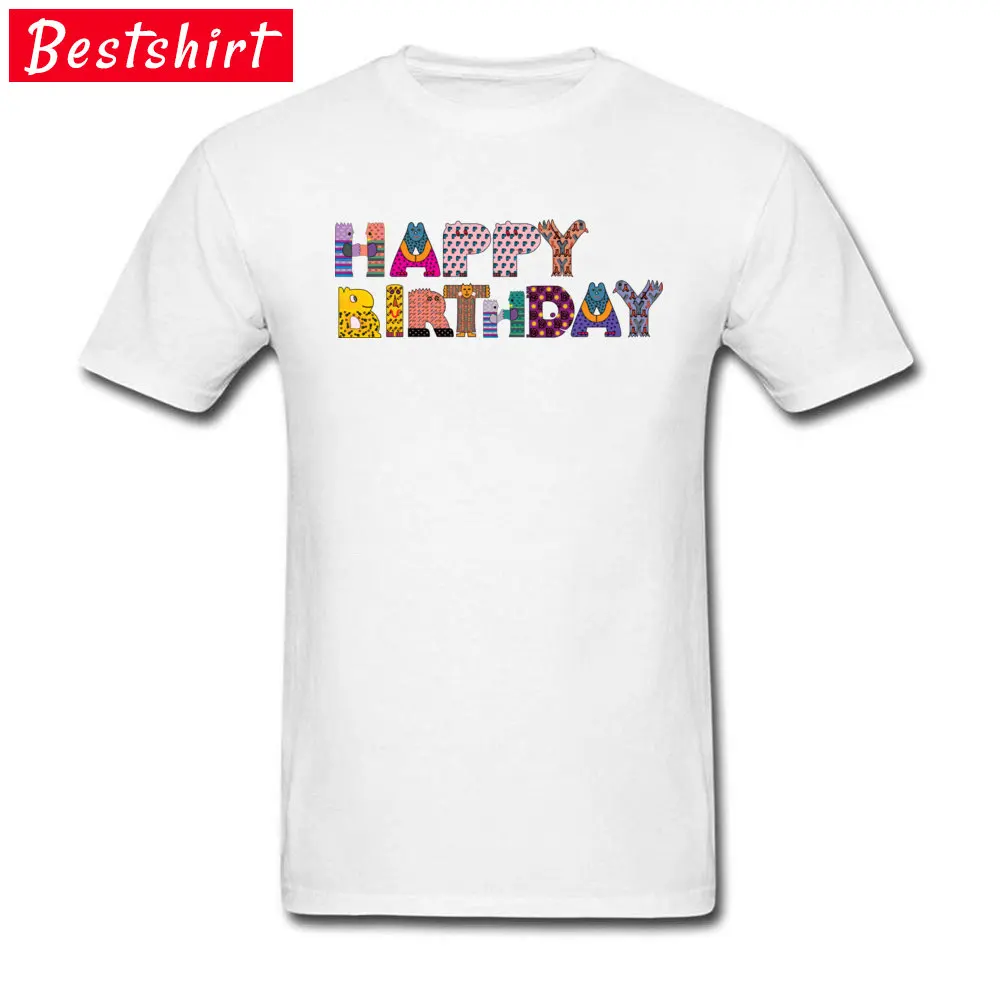 Новые Японские футболки с круглым вырезом и надписью Happy Birthday Animal Words футболка