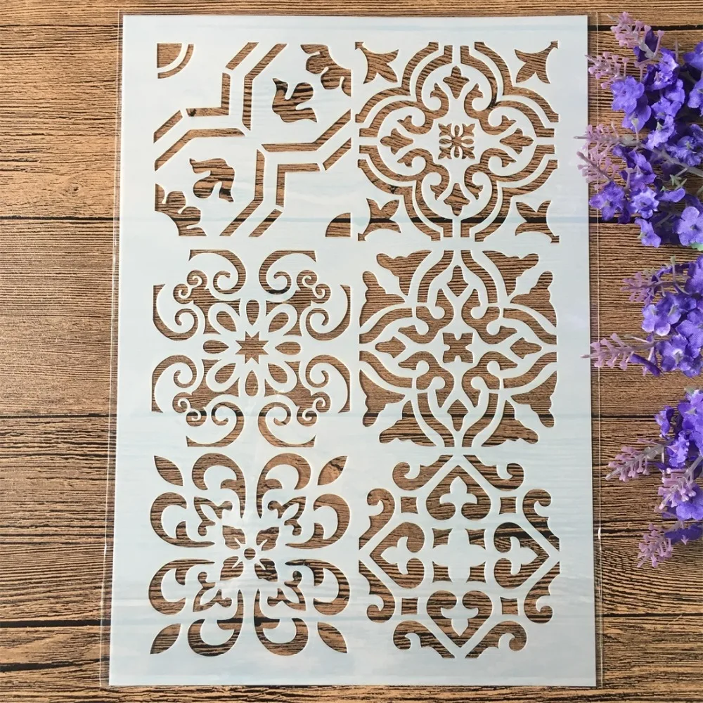 2 шт./лот A4 квадратная рамка текстура сделай сам слойные трафареты живопись