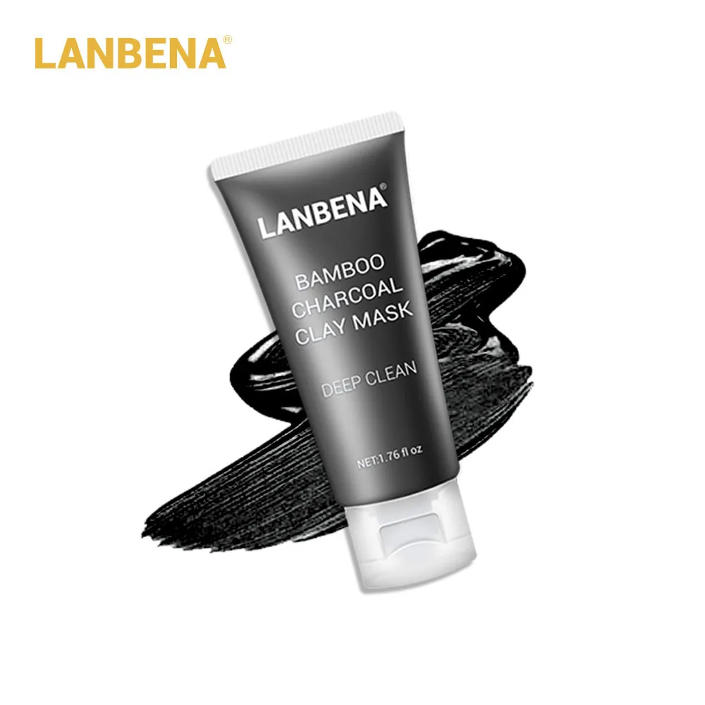 Bamboo charcoal Новая глина LANBENA маска для лица+ бамбуковый уголь+ черника+ Роза Глубокая очистка удаляет жир сужает поры Питательный Уход за кожей TSLM1 - Цвет: Bamboo charcoal