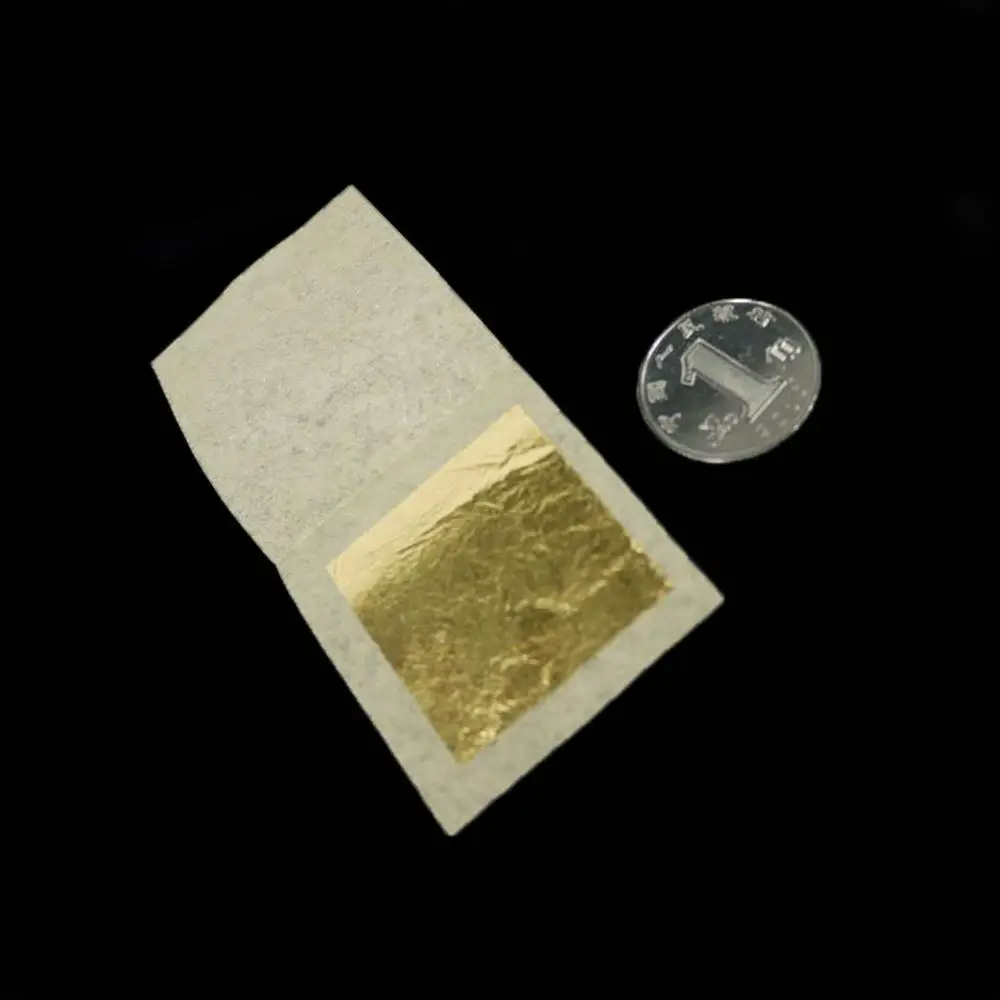 2.75x2.75cm 10 листов 24K чистый настоящий лист золота-лист фольги Съедобные золотые листы украшения торта/кофейные листья - Цвет: 2.75x2.75cm