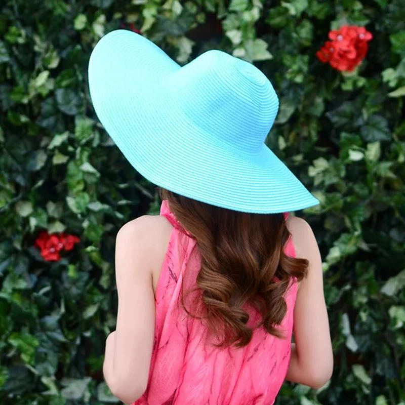 

Hot 2017 fashion women Beach hats for women summer straw hat beach cap sun hats Sexy ladies Black and white large brim hat