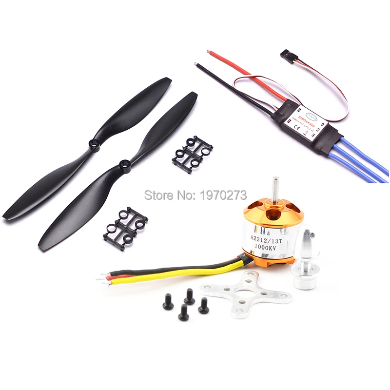 A2212 2212 1000KV бесщеточный двигатель + 30A ESC 1 пара 1045 Пропеллер для F450 F550 квадрокоптера