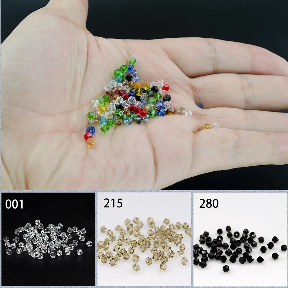 Торговля хрусталь, класс AAA бусины 100 шт/партия 4 мм Bicone Beads 5328/5301 Шарм свободные бусины для одежды «сделай сам»