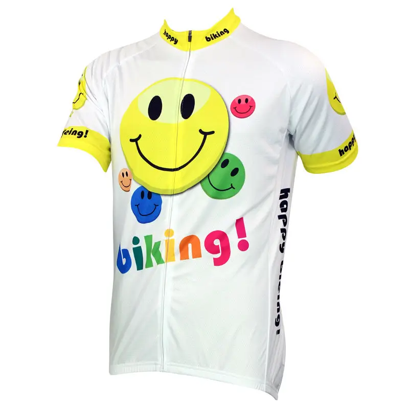Alien спортивная одежда Happy Biking Smiley узор для мужчин короткий рукав велосипед Джерси