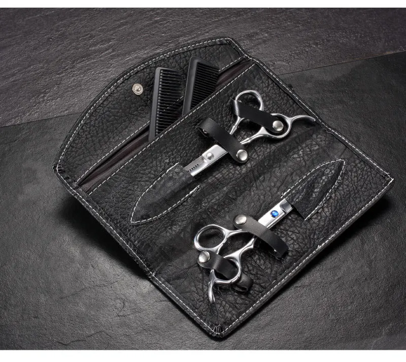 Волосы scissors.6.0 дюймов. Профессиональные Парикмахерские ножницы с кожаной сумкой.