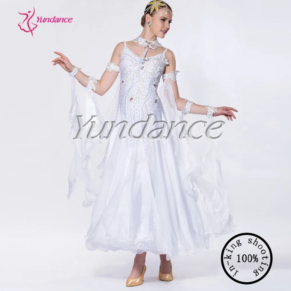 

competition ballroom dance white dresses B-09249