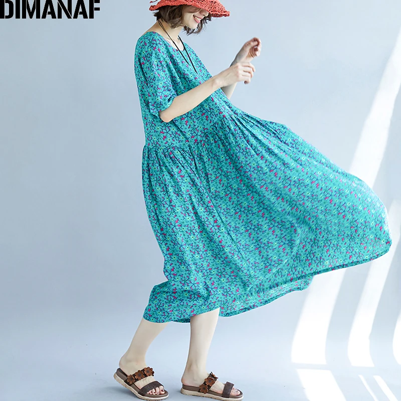 DIMANAF женское летнее платье больших размеров Femme женский элегантный сарафан