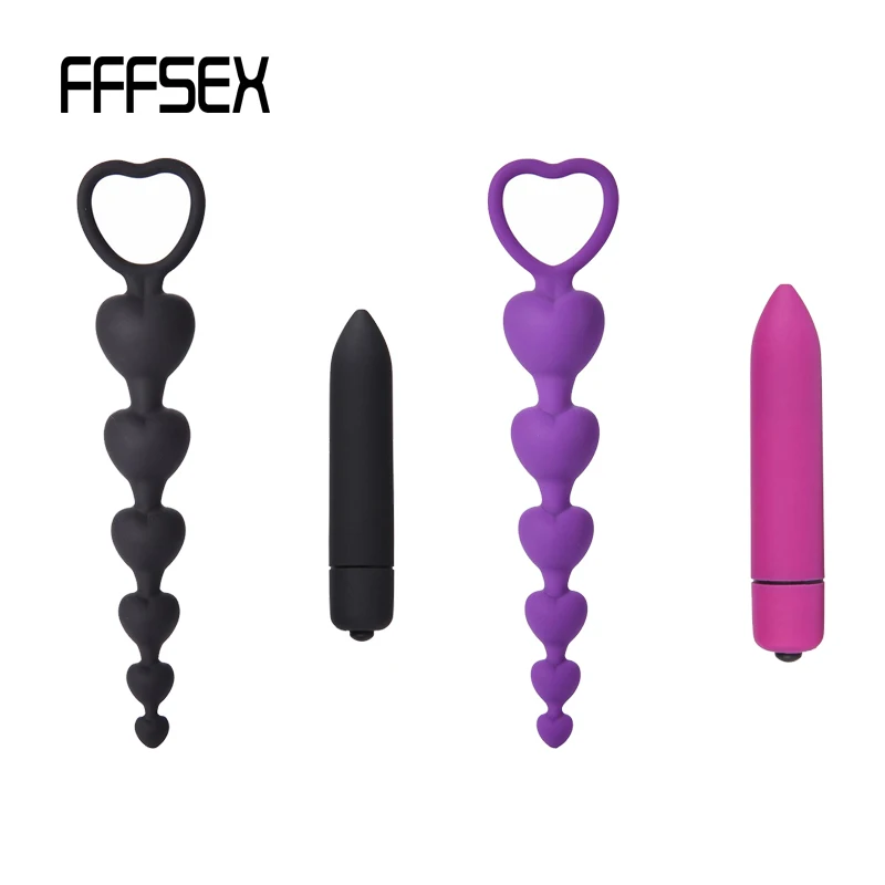 FFFSEX мини вибратор и мягкие силиконовые шарики в форме сердца мягкая анальная