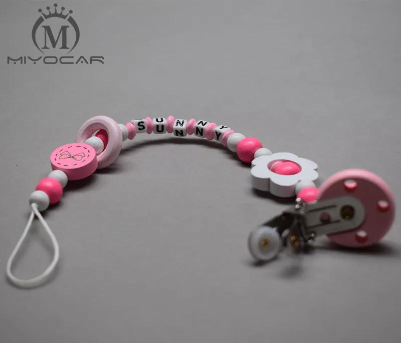 MIYOCAR персонализированные любое имя Розовые Деревянные бусины с цветами