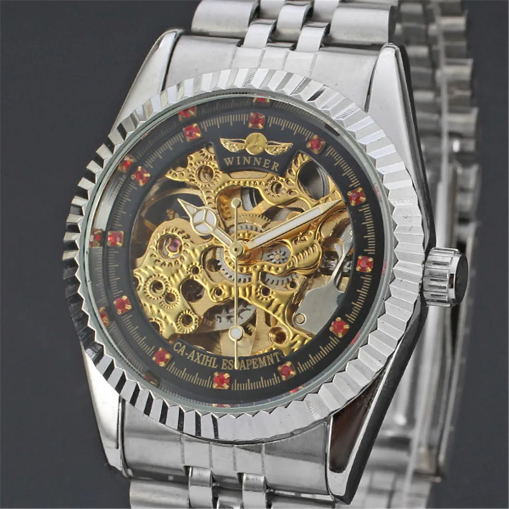 Часы наручные WINNER Мужские автоматические брендовые Роскошные Механические