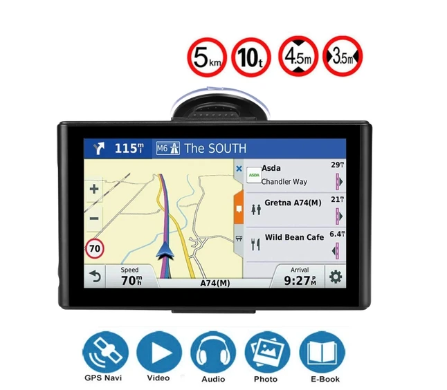 Автомобильный GPS навигатор 7 дюймов HD для грузовика навигация FM Bluetooth navitel 2019