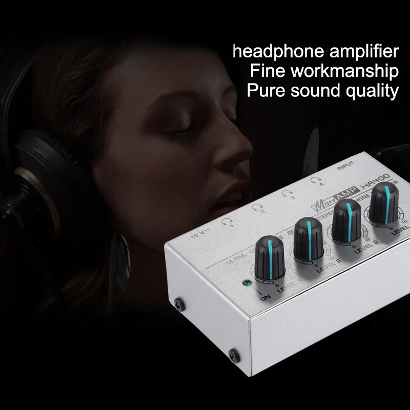 portable amplifier mini mixer audio line 1 input 4 output Audio stereo Amplifier Apply to all headphones 12V DJ Mixer | Электроника