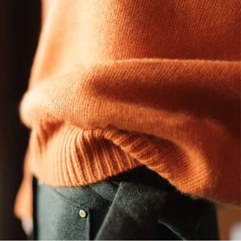 LHZSYY 2021 Winter New Nigh-Collar Cashmere Sweater High Quality Fashion Loose Women's Sweaters Solid Color Soft Pullover Thick | Женская