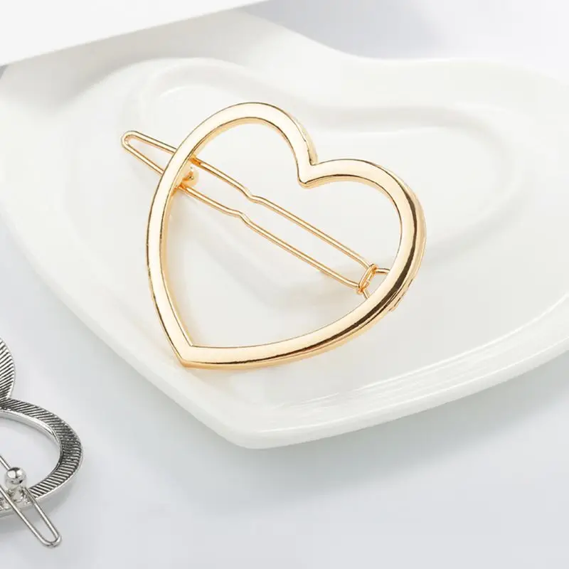 

Минималистский Любовь Сердце заколки для волос для женщин полые металлические шпилька для волос из сплава металлов зажимы металлический п...
