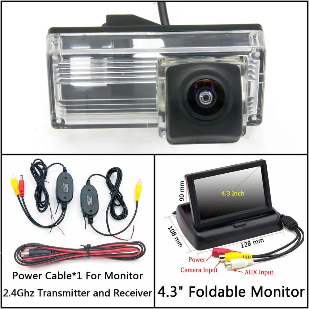 C Wireless 4.3inch F 175 градусов HD камера заднего вида для Toyota eiz Land Cruiser 120 Prado LC100 LC200 монитор парковки водонепроницаемый - Название цвета: C Wireless 4.3inch F